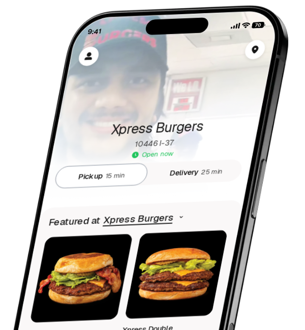 Xpress Burgers app preview