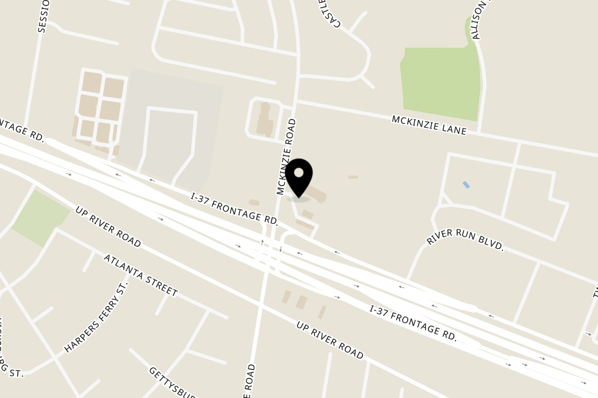 Map showing the location of Xpress Burgers on 10446 I-37 in Corpus Christi
